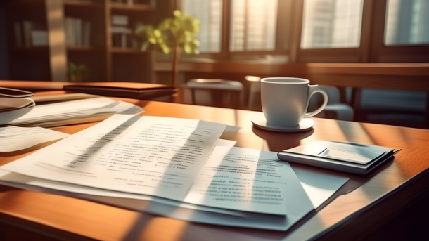 Employment discrimination legal papers on office desk