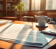 Employment discrimination legal papers on office desk