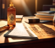 Criminal investigation legal documents with official stamps