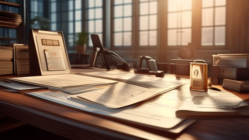 Workplace sexual harassment legal documents on desk