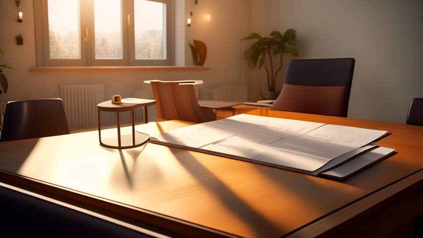 Child custody consultation in law office mediation room