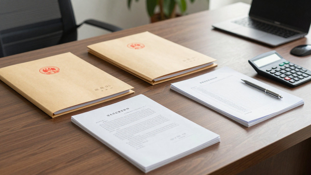 Tax administrative reconsideration documents and legal files on a professional desk