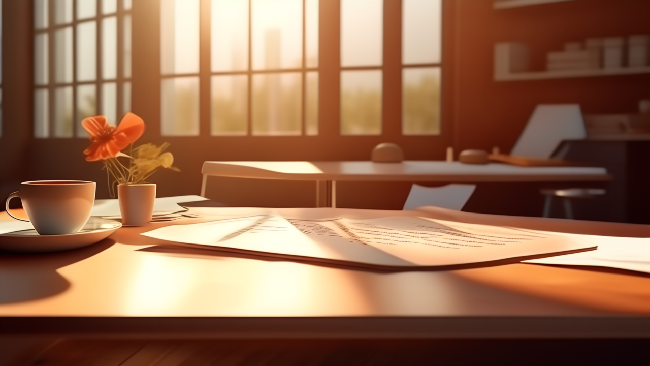 Partnership documents on desk