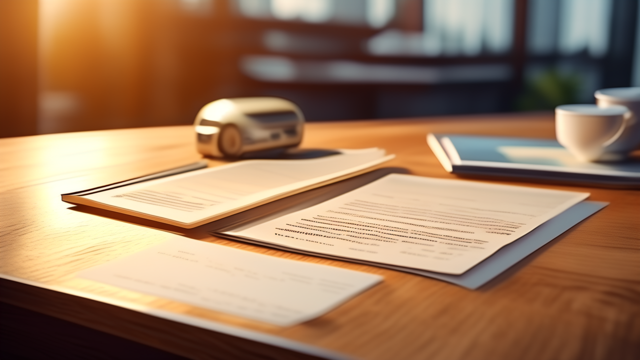 Real estate documents on desk
