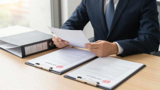 Land value-added tax and urban renewal property legal documents on desk