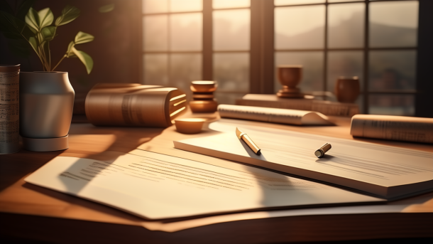 Appeal documents on desk